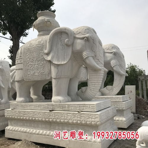 庭院石材大象 嘉峪关石雕塑大象厂